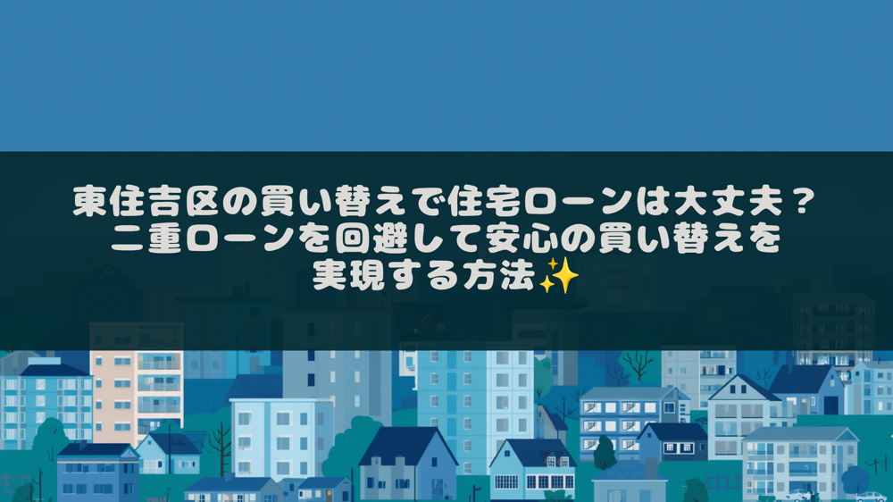 東住吉区の買い替えで住宅ローンは大丈夫？二重ローンを回避して安心の買い替えを実現する方法の画像