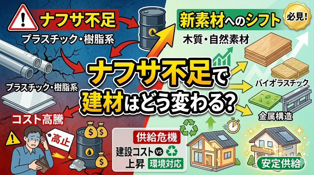 ナフサ不足で建材はどう変わる？住宅価格への影響と備え方を解説の画像