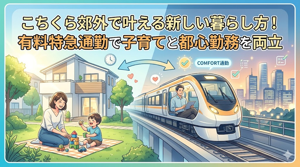 こちくら郊外で叶える新しい暮らし方！有料特急通勤で子育てと都心勤務を両立するコツの画像