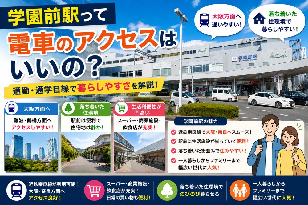 学園前駅って電車のアクセスはいいの？通勤・通学目線で暮らしやすさを解説の画像