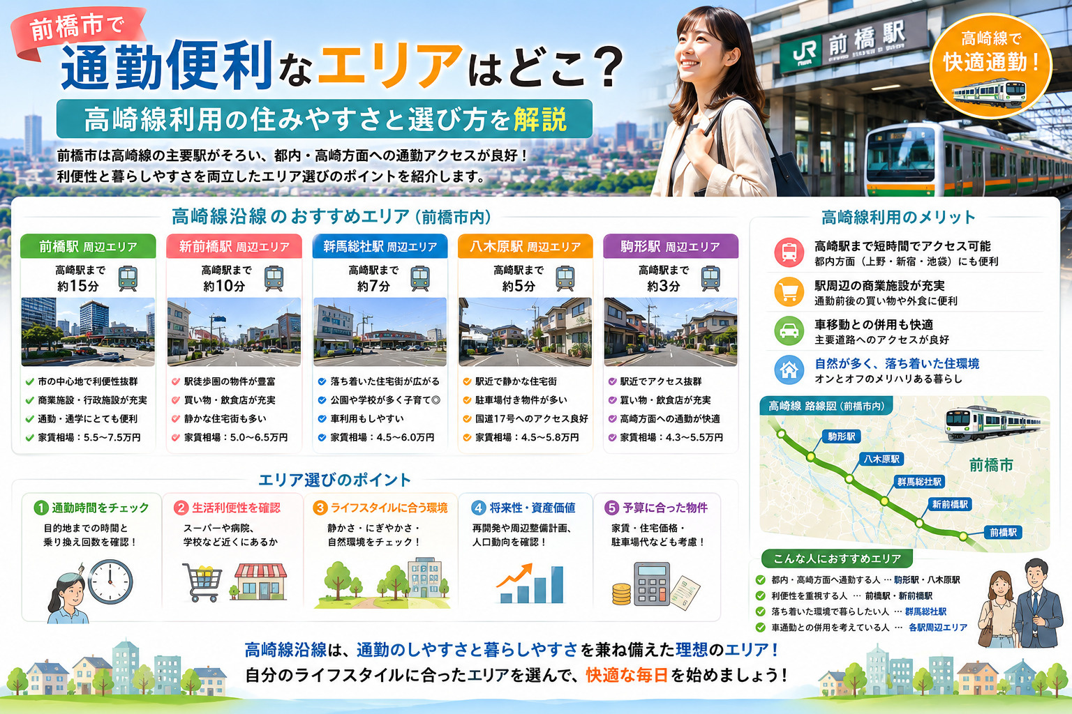 前橋市で通勤便利なエリアはどこ？高崎線利用の住みやすさと選び方を解説の画像