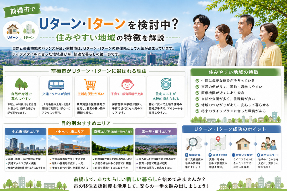 前橋市でUターンIターンを検討中？住みやすい地域の特徴を解説の画像