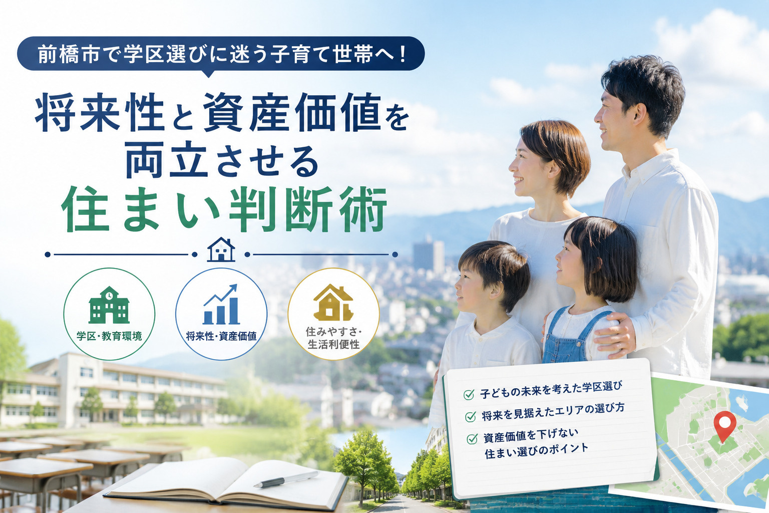 前橋市で学区選びに迷う子育て世帯へ！将来性と資産価値を両立させる住まい判断術の画像