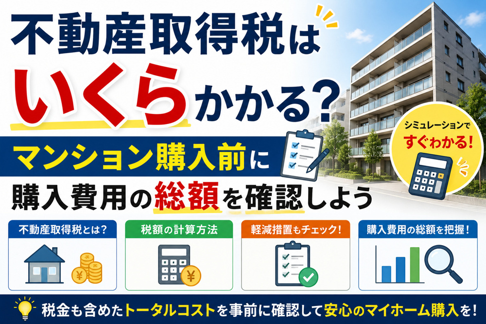不動産取得税はいくらかかる？マンション購入前に購入費用の総額を確認しようの画像