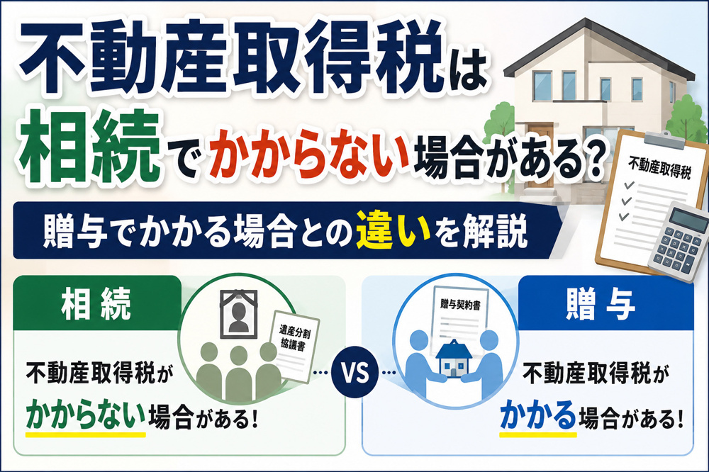 不動産取得税は相続でかからない場合がある？贈与でかかる場合との違いを解説の画像