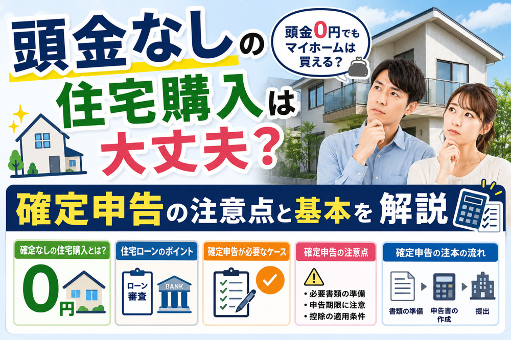 頭金なしの住宅購入は大丈夫？確定申告の注意点と基本を解説の画像