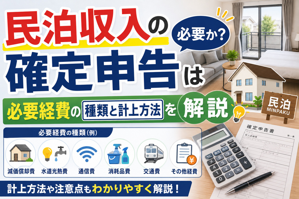 民泊収入の確定申告は必要か？必要経費の種類と計上方法を解説の画像
