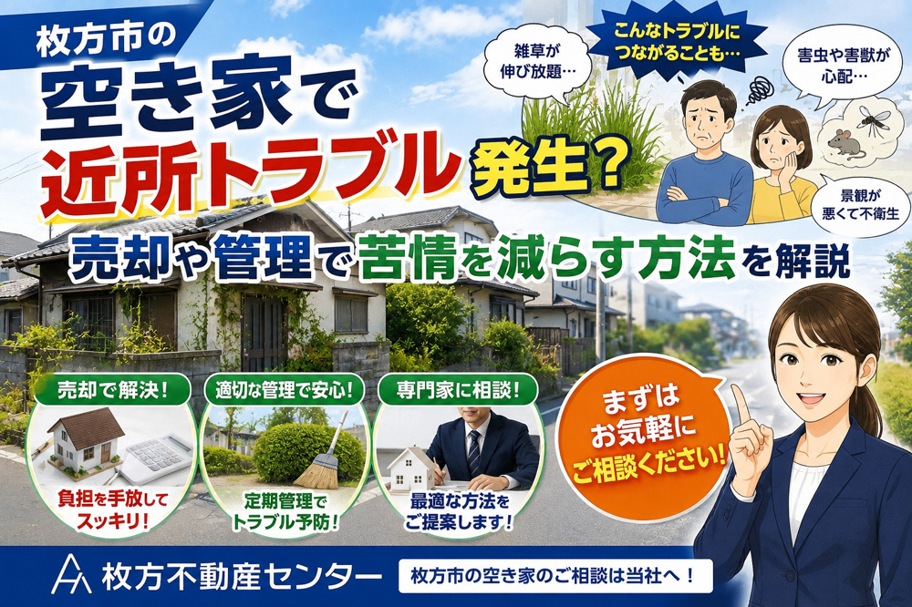 枚方市の空き家で近所トラブル発生？売却や管理で苦情を減らす方法を解説の画像