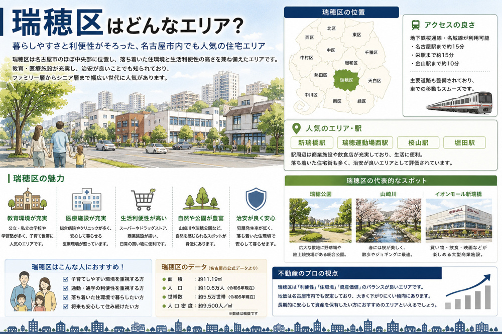 名古屋市瑞穂区完全ガイド｜駅別・エリア別に見る住みやすさと街の特徴の画像