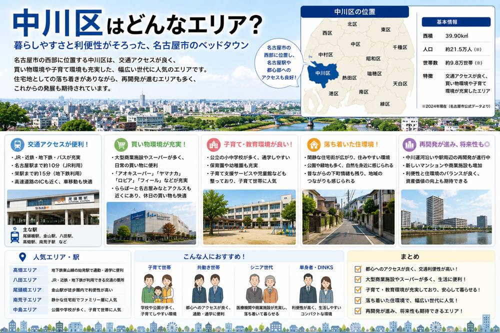 名古屋市中川区完全ガイド｜駅別・エリア別に見る住みやすさと街の特徴の画像
