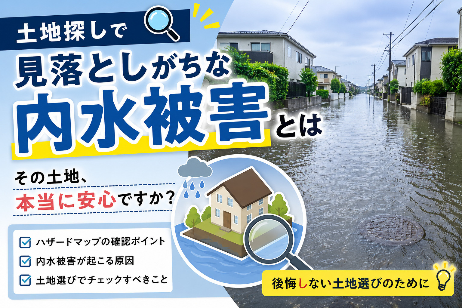 土地探しで見落としがちな「内水被害」とはの画像