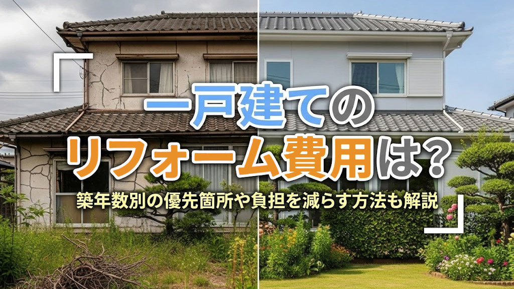 一戸建てのリフォーム費用は？築年数別の優先箇所や負担を減らす方法も解説