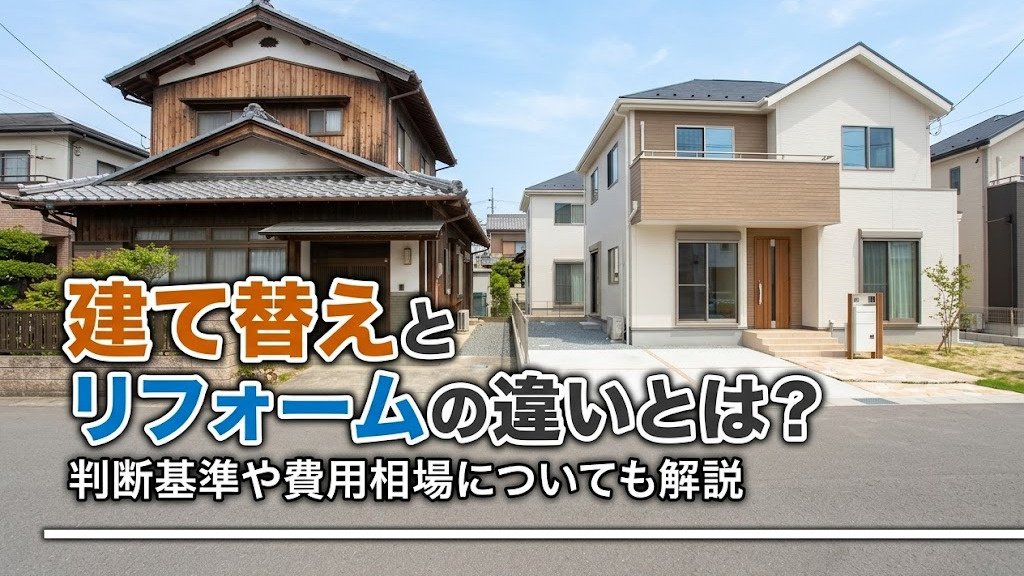 建て替えとリフォームの違いとは？判断基準や費用相場についても解説の画像