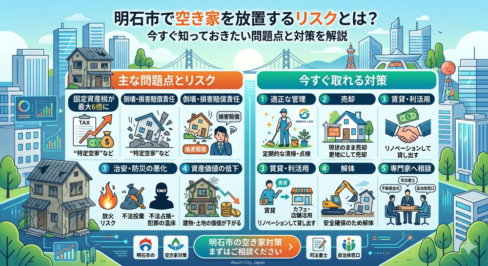 明石市で空き家を放置するリスクとは？知っておきたい6つの問題点の画像