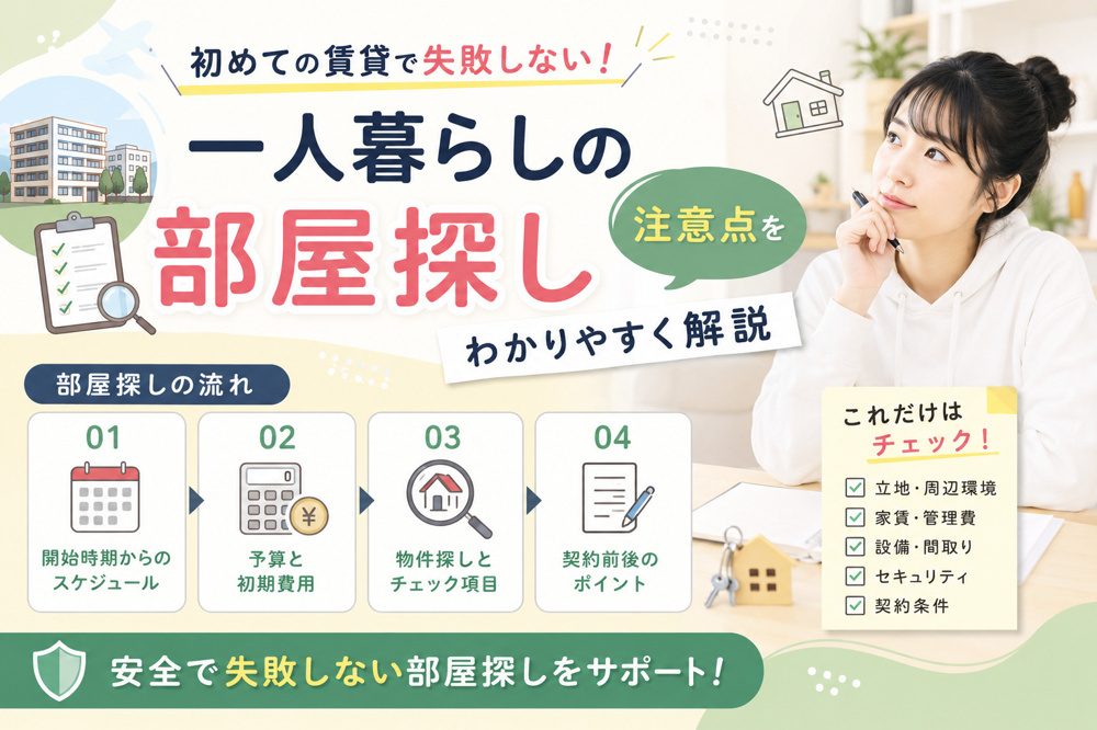 一人暮らしの賃貸は不安？物件選びのポイントを解説の画像
