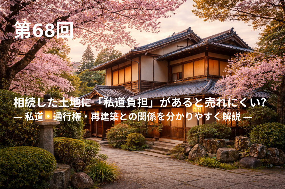 相続した土地に「私道負担」があると売れにくい？ ― 私道・通行権・再建築との関係を分かりやすく解説 ―の画像