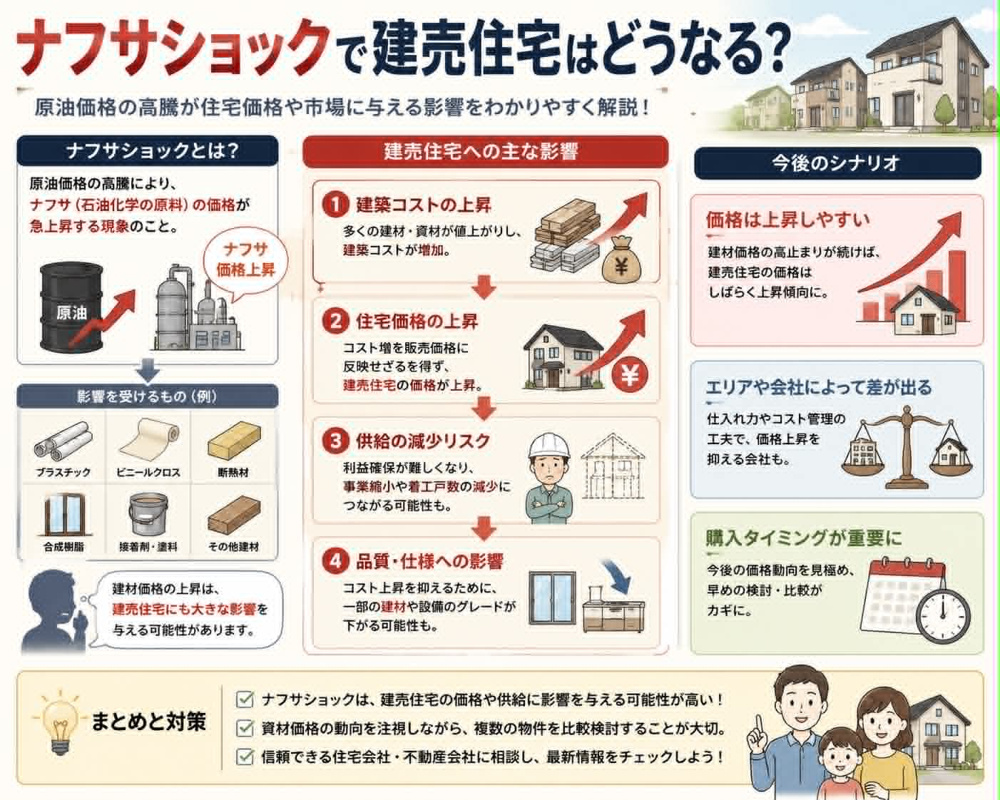 ナフサショックで建売住宅はどうなる？住宅価格との関係をわかりやすく解説の画像