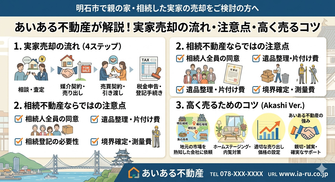 【明石市】親の家を売却するなら？相続前後に知っておきたいポイントを徹底解説の画像