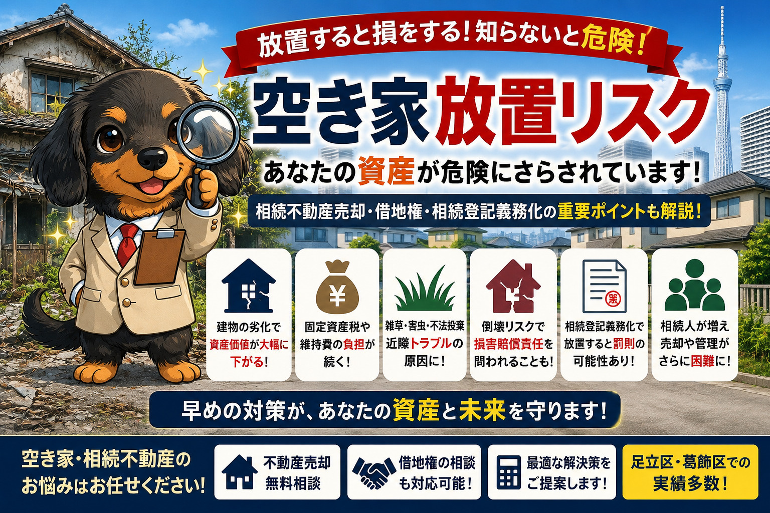 【こんな間違いしてませんか？】空き家放置リスクとは？相続不動産売却・借地権・相続登記義務化まで徹底解説の画像