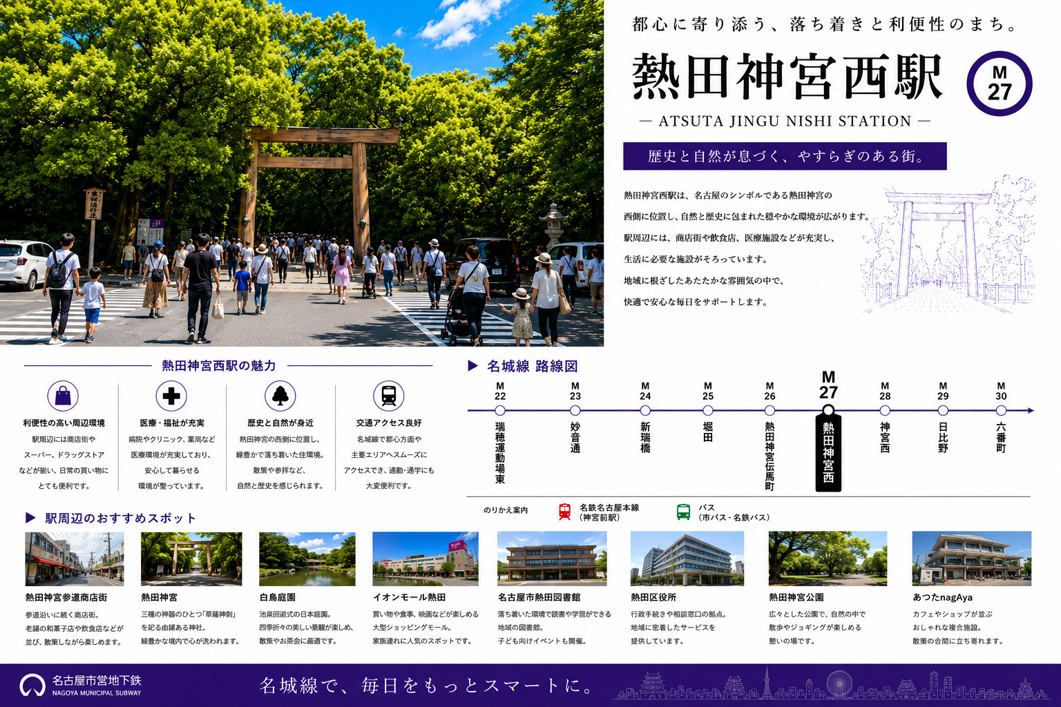 地下鉄名城線「熱田神宮西」駅 周辺のエリア情報の画像