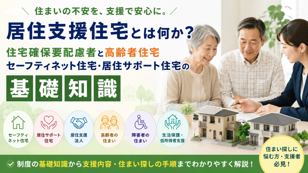 住宅確保要配慮者とは？セーフティネット住宅・居住支援住宅・居住サポート住宅の違いを解説の画像