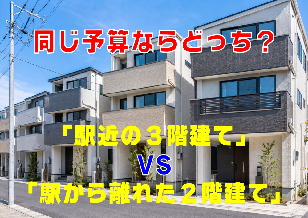 不動産Q&A：同じ予算ならどっち？「駅近の3階建て」vs「駅から離れた2階建て」の画像