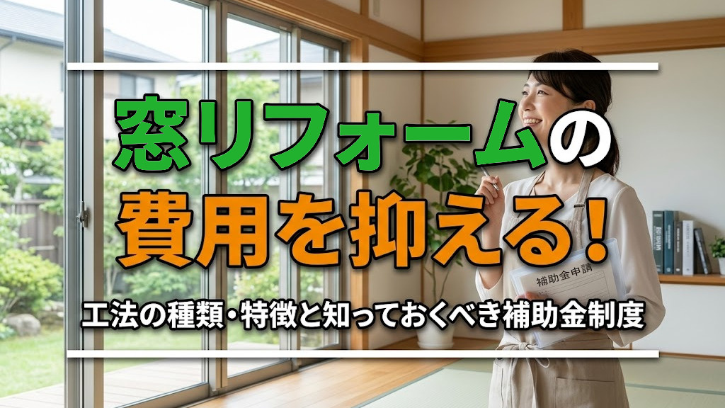 窓リフォームの費用を抑える！工法の種類・特徴と知っておくべき補助金制度の画像