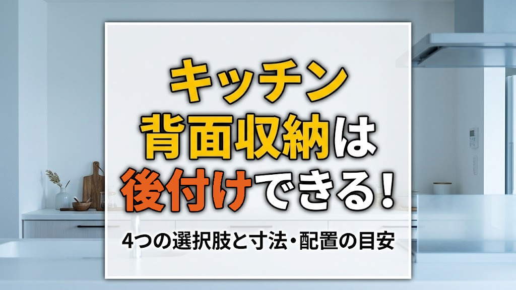 キッチン背面収納は後付けできる！4つの選択肢と寸法・配置の目安の画像