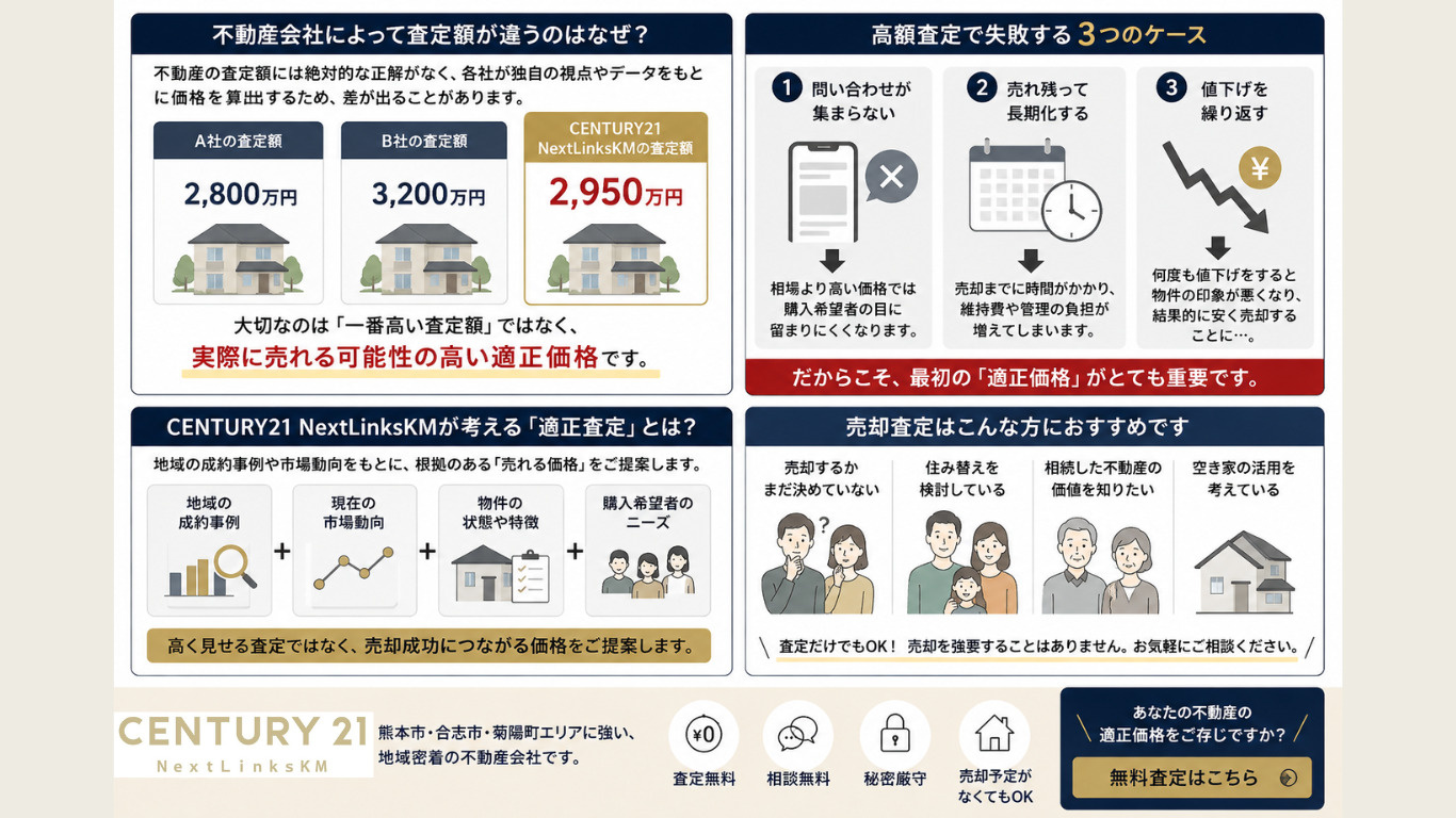 その査定額、本当に売れる価格ですか？｜CENTURY21 NextLinksKMが