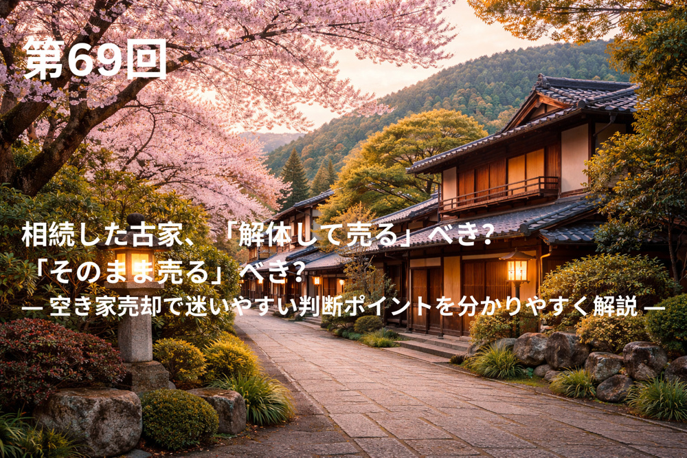 相続した古家、「解体して売る」べき？「そのまま売る」べき？ ― 空き家売却で迷いやすい判断ポイントを分かりやすく解説 ―の画像