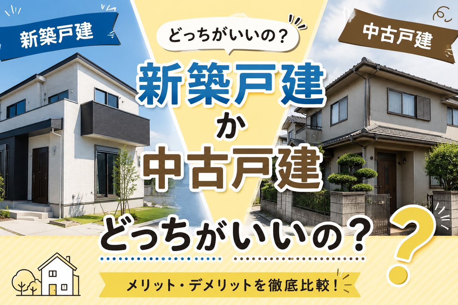 新築戸建てと中古戸建どちらを選ぶ？違いと判断軸を押さえて後悔しない買い方を解説の画像