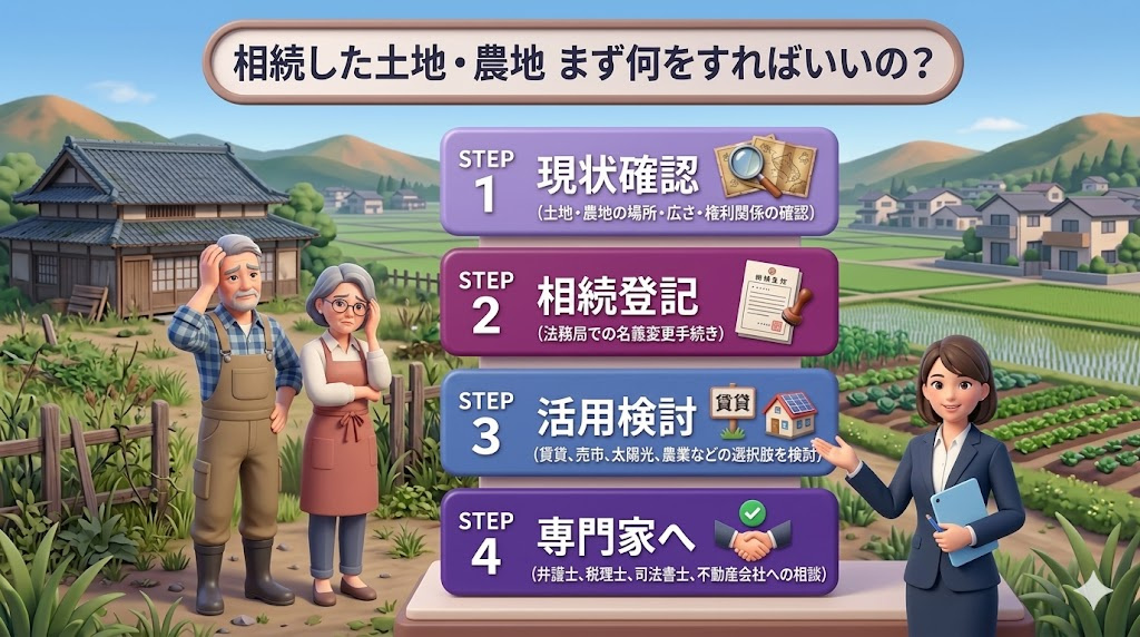 相続で土地を引き継いだら まず何をすればいいの？の画像