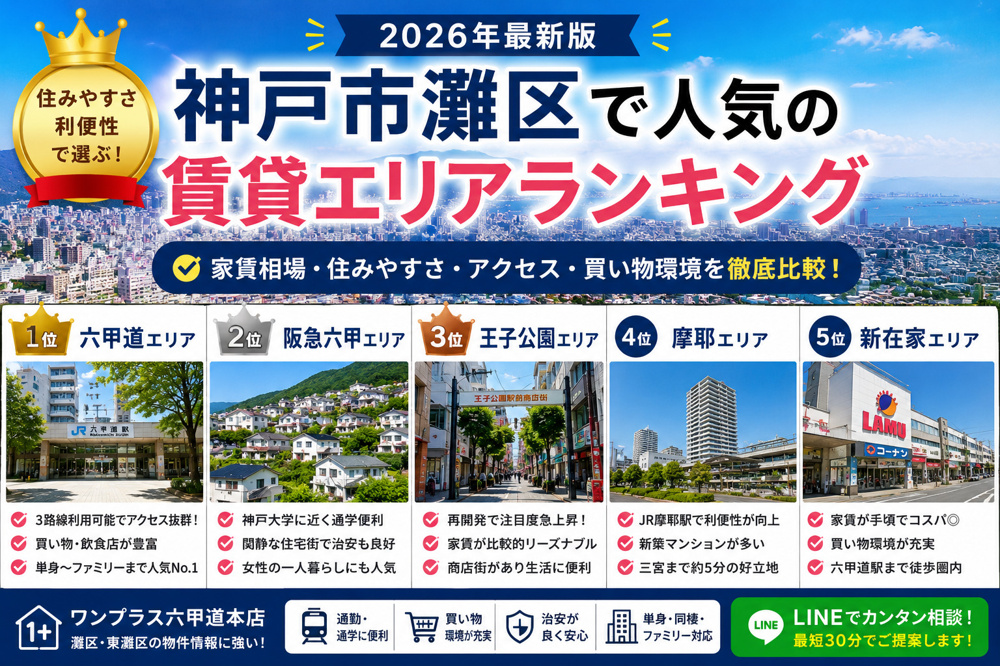 【2026年版】神戸市灘区で人気の賃貸エリアランキング｜住みやすさ・家賃相場・通勤通学を徹底比較の画像