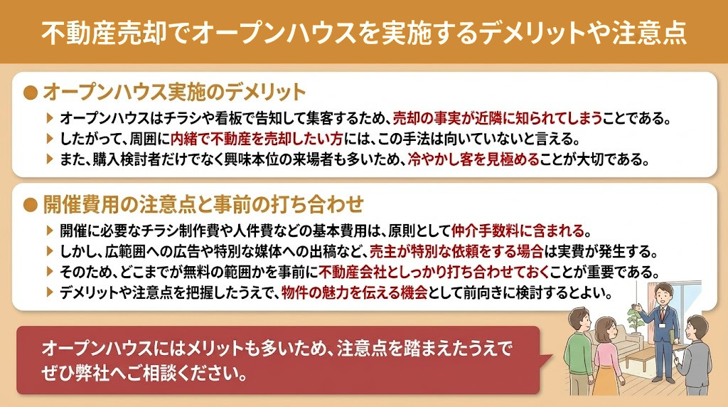不動産売却でオープンハウスを実施するデメリットや注意点