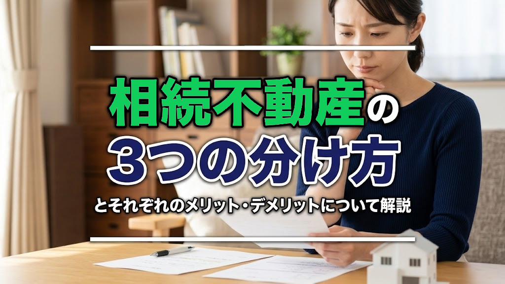 【6月2週目 編集中】相続不動産の3つの分け方とそれぞれのメリット・デメリットについて解説