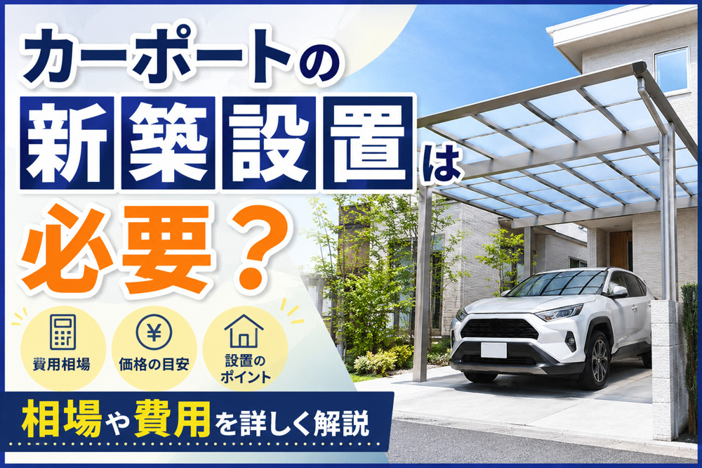 カーポートの新築設置は必要？相場や費用を詳しく解説の画像