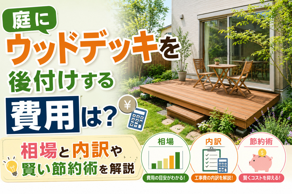 庭にウッドデッキを後付けする費用は？相場と内訳や賢い節約術を解説の画像