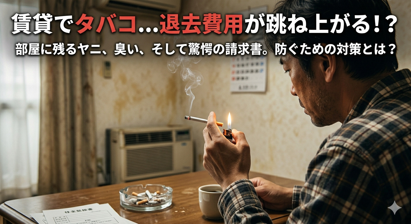 賃貸でタバコを吸うと退去費用はいくらになる？ヤニ汚れは通常損耗にならない理由と注意点の画像