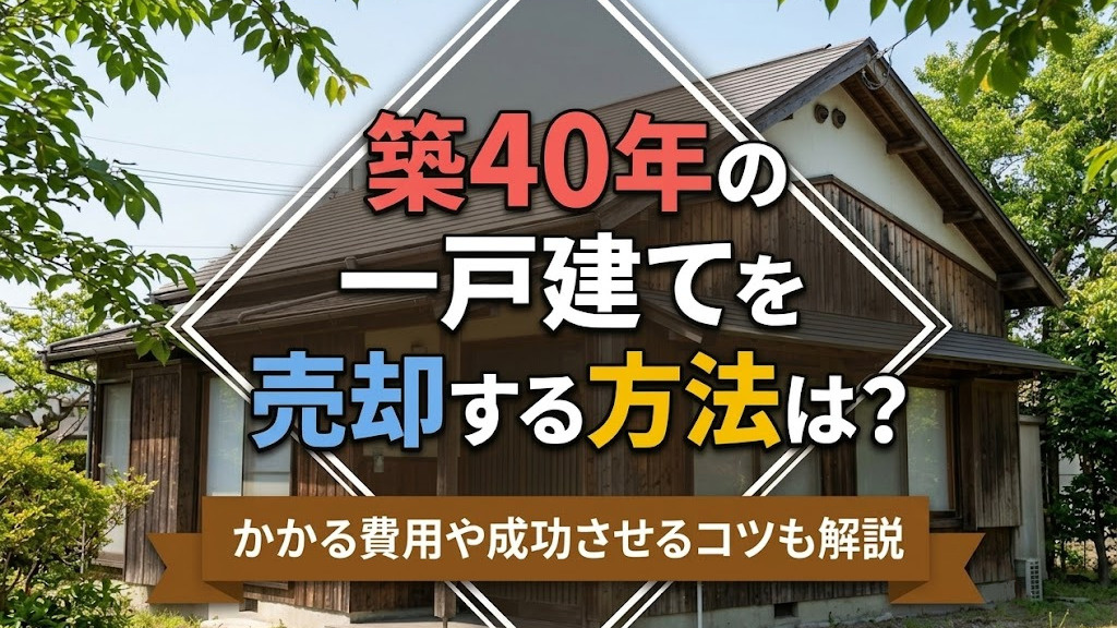 築40年の一戸建てを売却する方法は？かかる費用や成功させるコツも解説