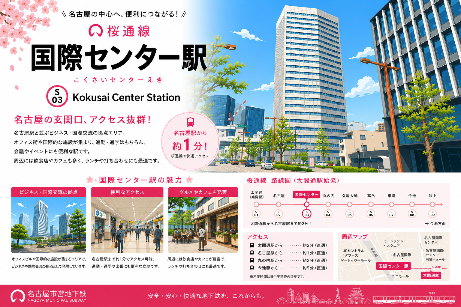地下鉄桜通線「国際センター」駅 周辺のエリア情報の画像