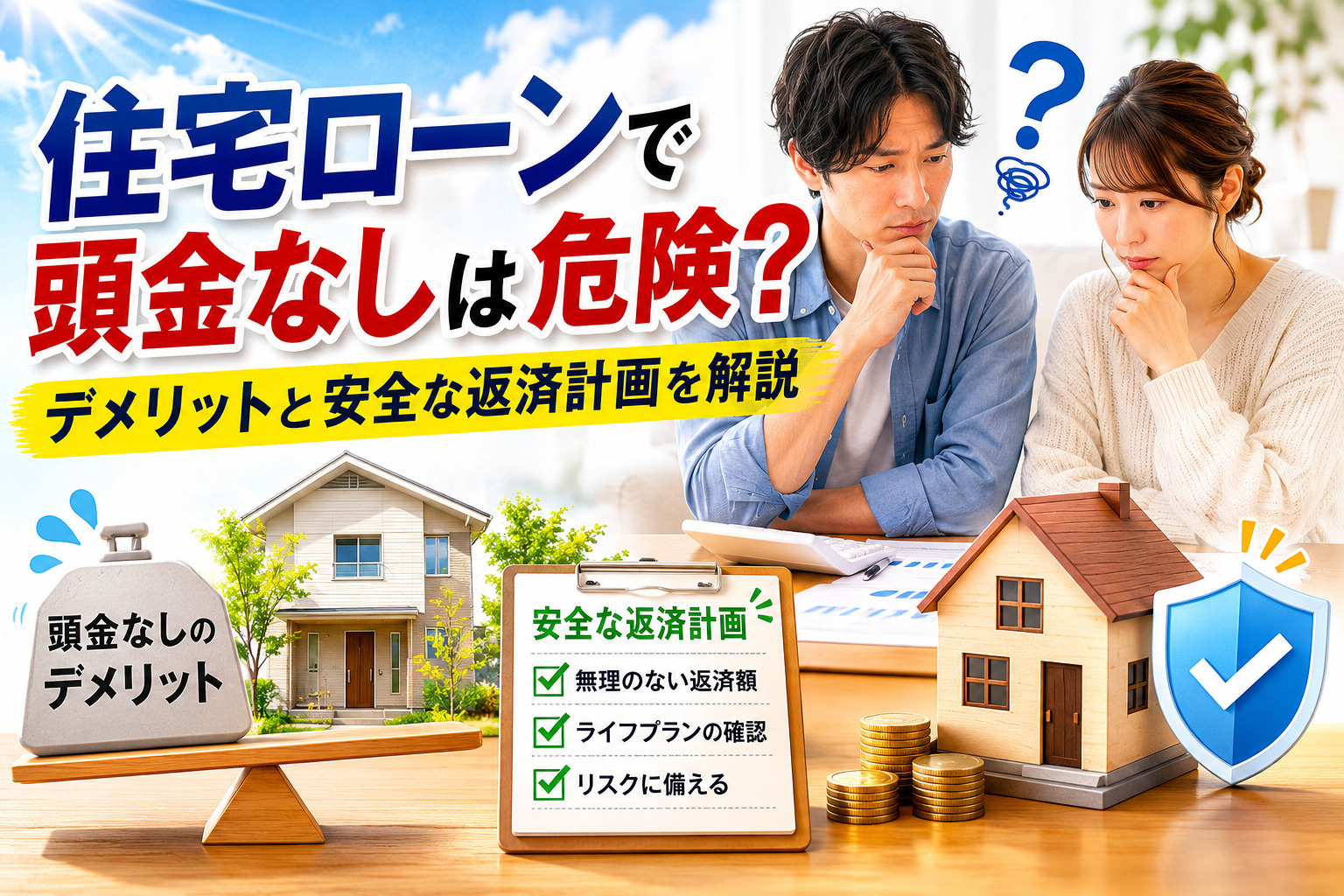 住宅ローンで頭金なしは危険?デメリットと安全な返済計画を解説の画像