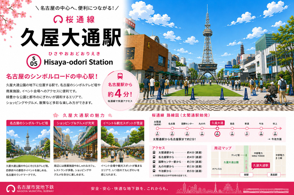 地下鉄桜通線「久屋大通」駅 周辺のエリア情報の画像