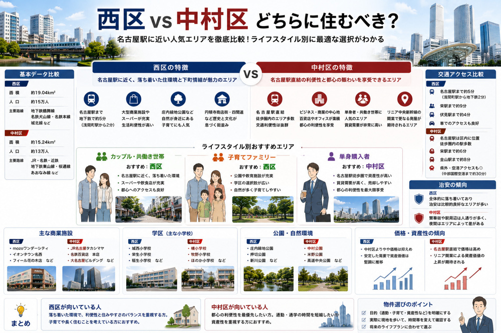 名古屋の人気エリア対決「西区」VS「中村区」どちらがオススメ？の画像