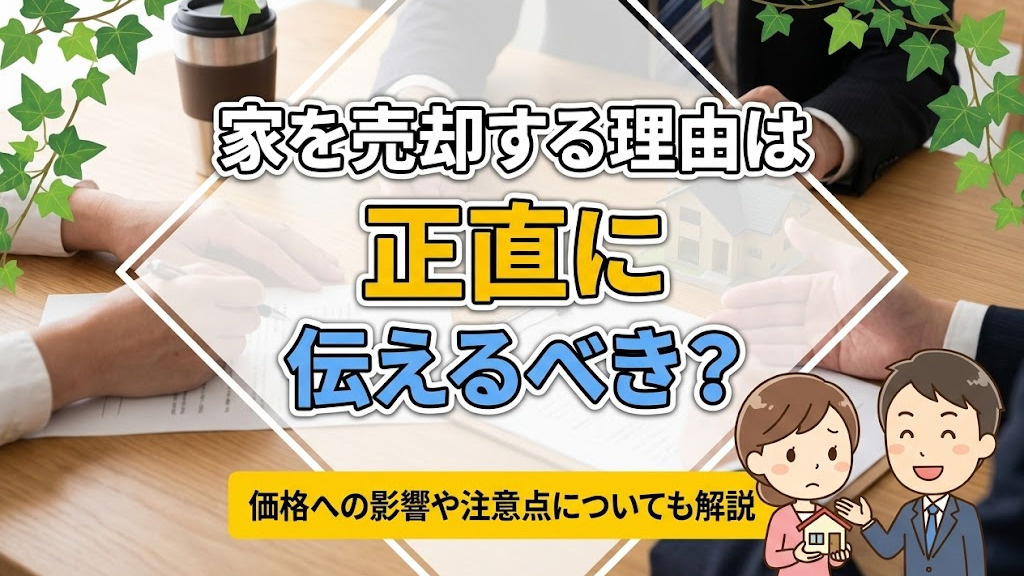 家を売却する理由は正直に伝えるべき？価格への影響や注意点についても解説