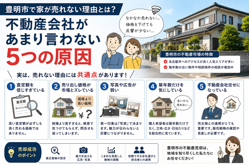 豊明市で家が売れない理由とは？不動産会社があまり言わない5つの原因の画像
