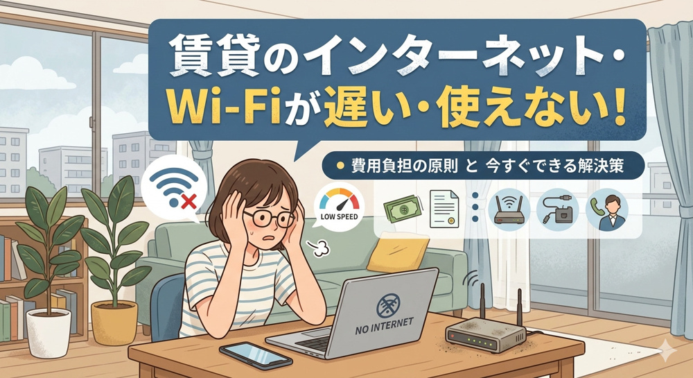 賃貸のインターネット・Wi-Fiが遅い・使えない！費用負担の原則と今すぐできる解決策【2026年最新】の画像