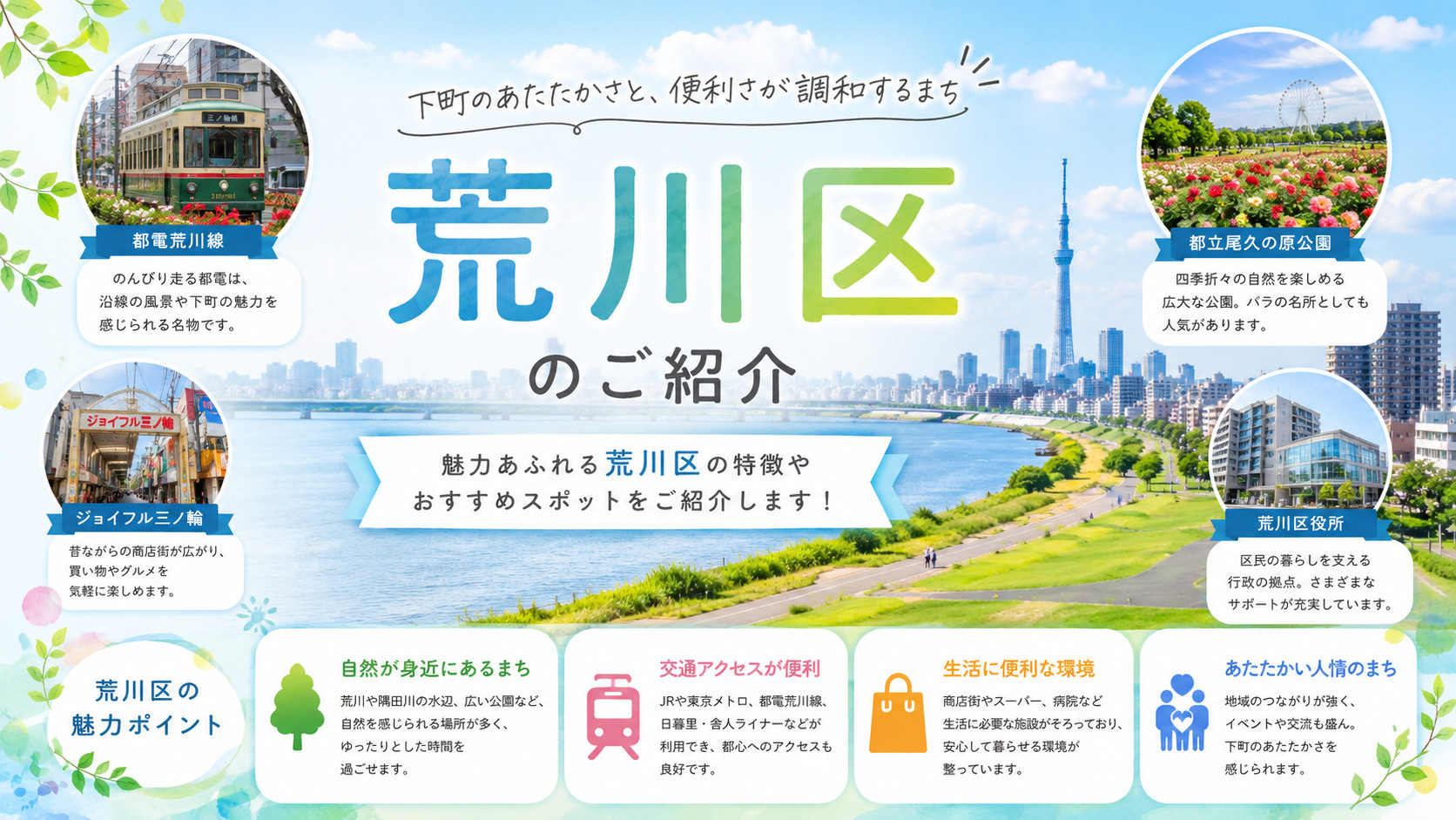 【荒川区の住みやすさ】都心アクセスと下町の温もりを兼ね備えた街の画像