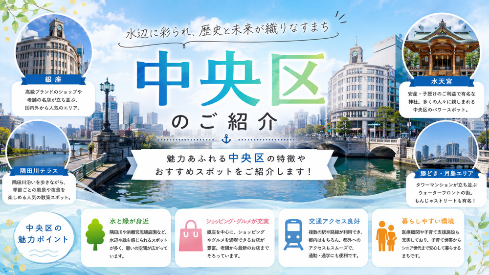 【中央区の住みやすさ】都心の中心で暮らすという贅沢｜仕事と生活が融合する街の画像