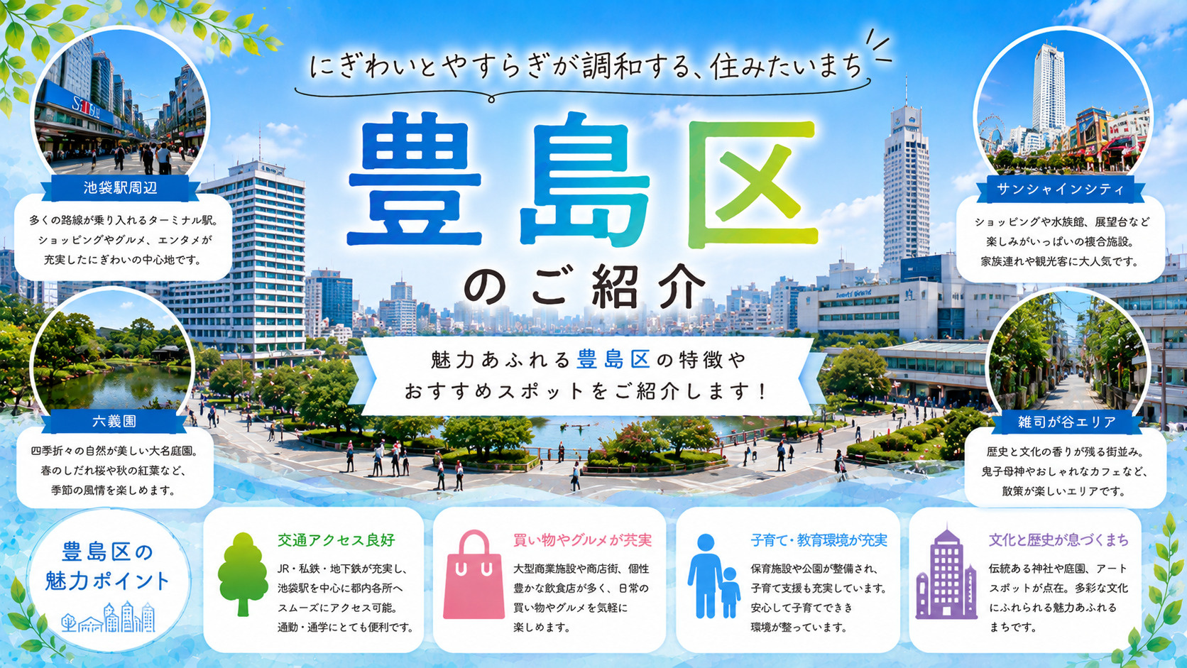 【豊島区の住みやすさ徹底ガイド】利便性と静穏性を両立する多面性の街の画像