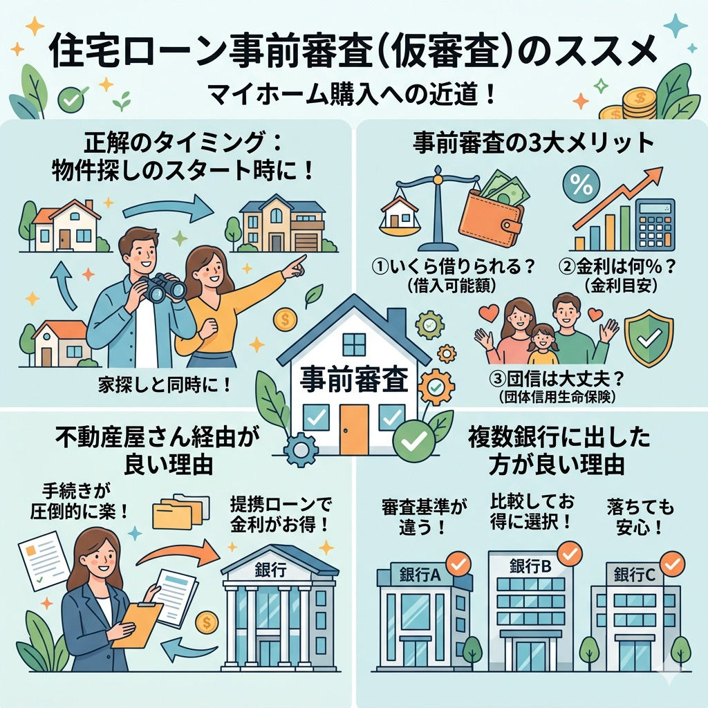 【マイホーム購入】住宅ローンの事前審査はどのタイミングが正解？メリットや複数出すべき理由を徹底解説！の画像